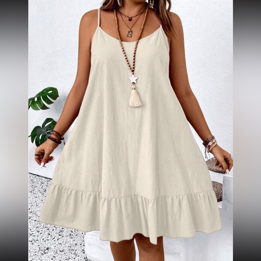Burgundy Cotton Ruffle Hem Dress - Picture 4 of 15